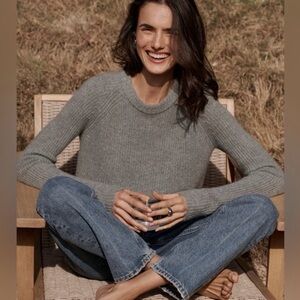 JENNI KAYNE | Cashmere Fisherman Sweater | Heather Grey | S